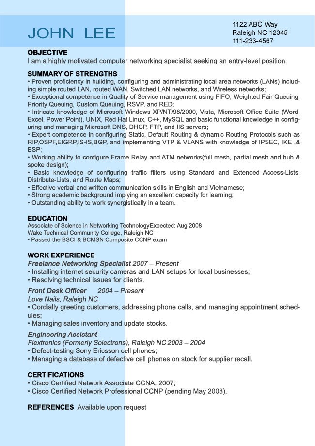 Novice nursing resume template
